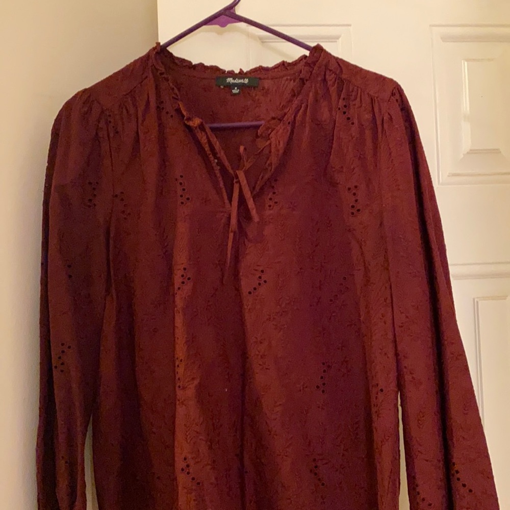 Red long sleeved shirt